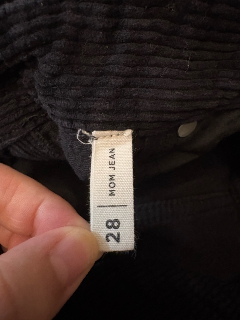 90s, PacSun Women’s Black Corduroy Mom Pants Size 28 Everyday, baggy, Goth - Picture 7 of 12